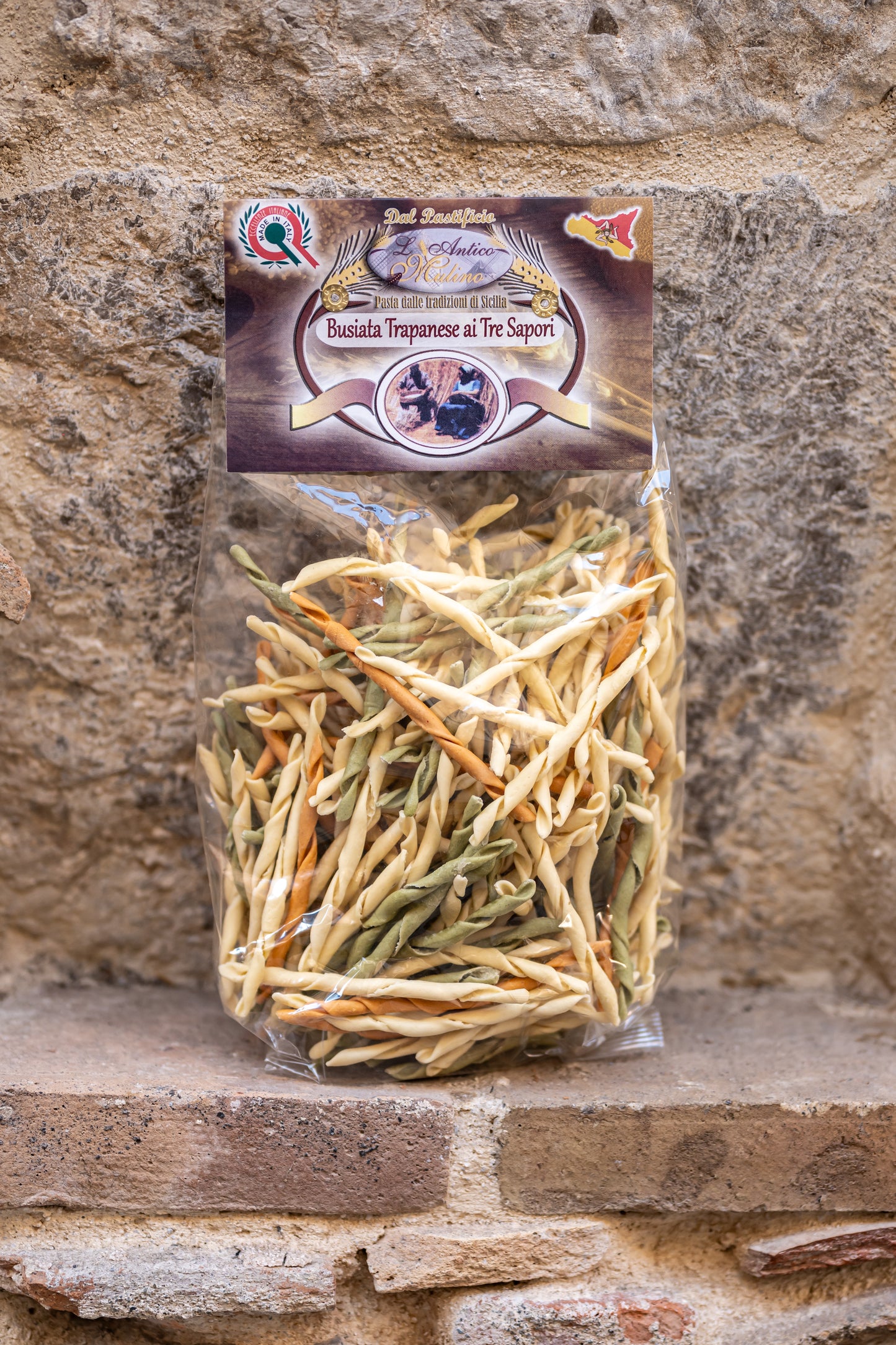 TRAPANESE BUSIATA WITH THREE FLAVORS 500gr.