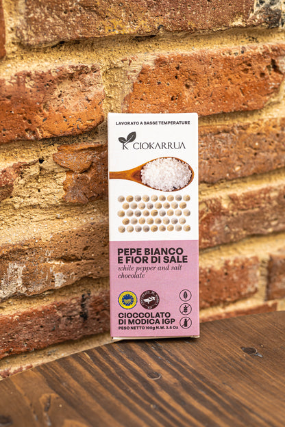 Modica Chocolate 100g - White Pepper and Fleur de Sel