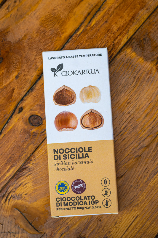 CIOCCOLATO DI MODICA 100gr. - Nocciole di Sicilia